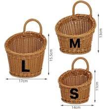 1pc Vintage Style Wall-Mounted Kitchen Storage Basket - Faux Wicker Plastic Multi-Function Hanging Organizer With Hooks, Suitable For Seasonings, Utensils, Spices - Space-Saving Rustic Decor For Cabinets, Pantries And Small Kitchens, Kitchen Storage Organizer - Mocha Brown - View 11