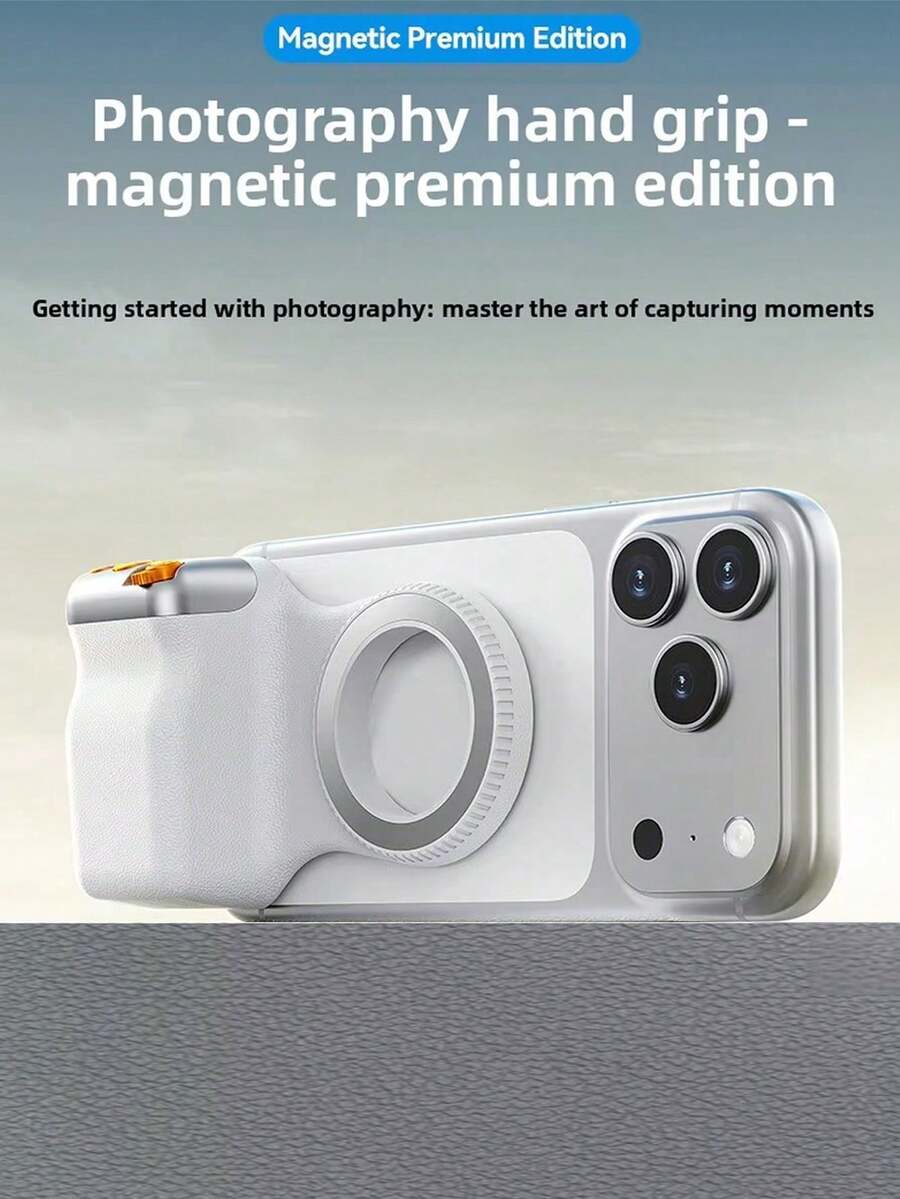 Wireless Shutter Phone Camera Handle, Magnetic Ergonomic Handle With Detachable Remote, 1/4" Tripod Thread, Portable Stabilizer, Compatible With IPhone And Android, Suitable For Vlog, Travel, Photography, Video, Compact Selfie Stand And Photography Equipment