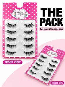 5 Pairs Of Spiky Design False Eyelashes, Fluttery And Lively, Suitable For Daily Wear, Office, Dating, Photography, COS, Works With Light And Heavy Makeup - View 2