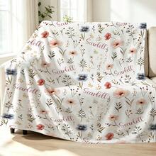 1 Flannel Blanket Printed With Pink Wildflower Patterns, Gift Blanket With Pink And Blue Floral Motifs, Soft And Warm Nap Blanket, Suitable For Sofas, Offices, Camping, Trips And Many Other Scenarios, Usable In All Four Seasons - Multicolor - View 16