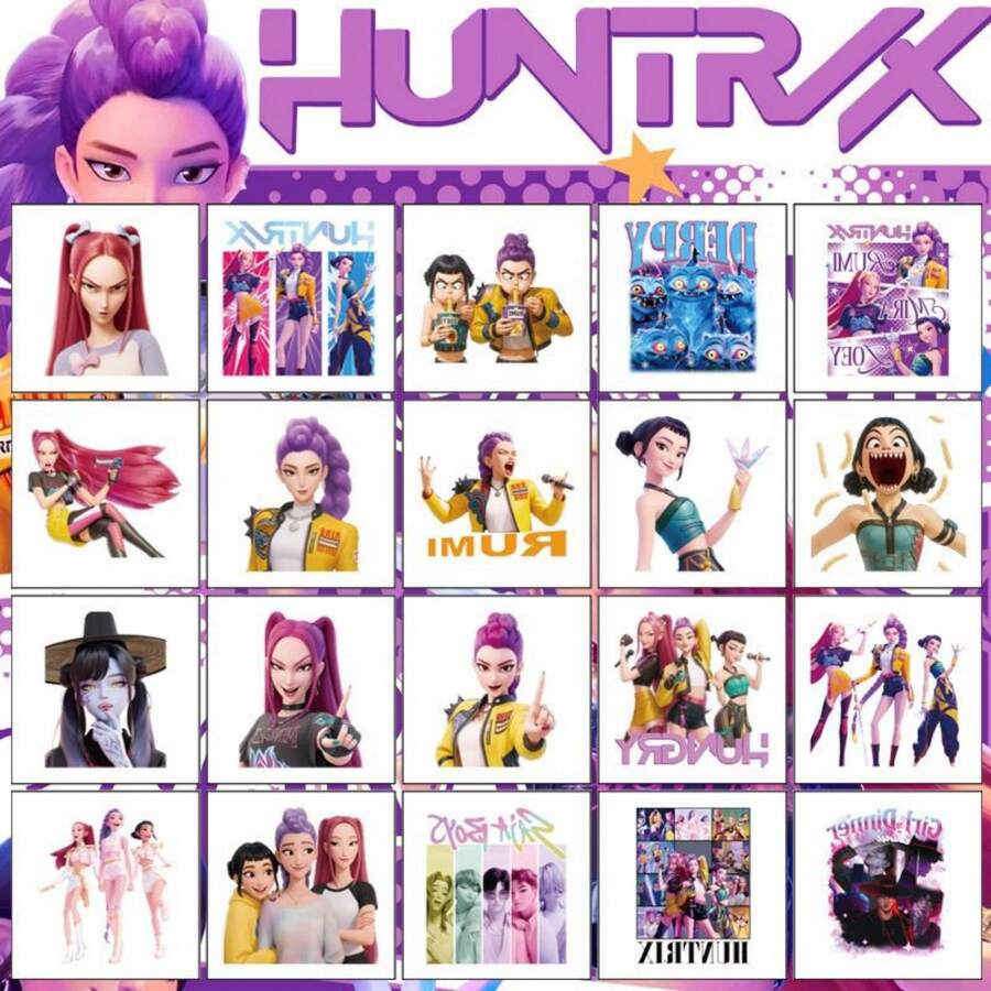 KPop Demon Hunters 1set/20pcs Kids Cartoon Character Transfer Sticker ...
