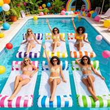 Adult Inflatable Pool Float Bed, Portable 4-In-1 (Hammock, Lounge Chair, Floating Device) 3-Tube Multi-Function Water Hammock Floating Bed, Suitable For Summer Pool Party, Lake Beach Summer Entertainment (Random Color Style Shipped) - Multicolor - View 11