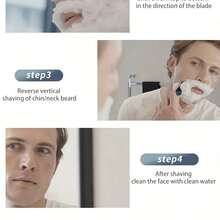 Unisex Manual Shaving Razor, Upgraded 6-Layer Sharp Blades, Floating Head Fits Facial Contour, One-Click Replaceable Razor Cartridges, Residue-Free Close Shave For Beard & Body Hair Removal,Christmas & Valentine's Day Gift For Men & Women - A - View 5