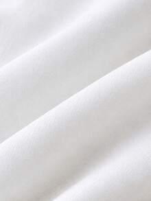 1PC Girls White Collared Puff Shoulder Ruffle Sleeve Blouse, Simple Fashion Versatile - White - View 6