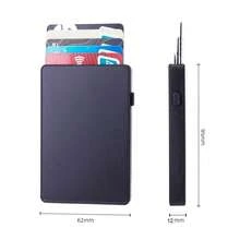 Premium RFID Blocking Automatic Pop-Up Card Holder, Heavy-Duty Aluminum Alloy Credit Card Wallet, Anti-Skimming Secure Bank Card Storage Case - Multicolor - View 3