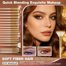 40Pcs/25Pcs Beige Makeup Brushes Makeup Tool Set With Beauty Sponges Triangle Puff Air Cushion Puff Wristband Headband Professional Cosmetic Brushes Kit For Beginners - Beige - View 3