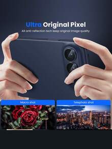 1pc Apple Camera Lens Protector For DUO/18 Pro/18 Pro Max/17 Pro Max - [Anti-Shatter] [Strong Adhesion] [Compatible With Phone Case] Metal Tempered Glass Rear Camera Screen Protector - Deep Blue - Navy Blue - View 2