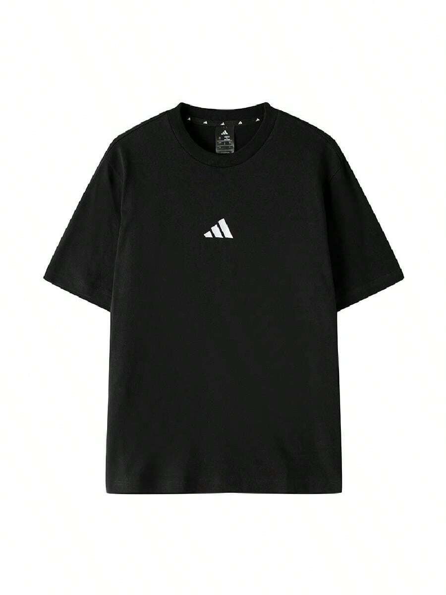 Adidas Men's Sports T-Shirt & Tank Top M SL SJ T Round Neck Casual Running Short Sleeve JE9024 - Black - View 1