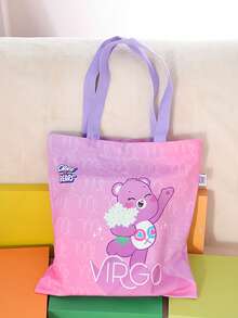Care Bears 12 Zodiac Signs Canvas Tote Bag, Large Capacity Shoulder Bag, Printed Reusable Shopping Bag, Casual Handbag, Daily Gift - Multicolor - View 14