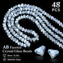48pcs 8mm Triangle Crystal Glass Spacer Beads DIY Jewelry Making Accessories For Necklace Bracelet Pendant Loose Beads - Triangular Crystal - View 9
