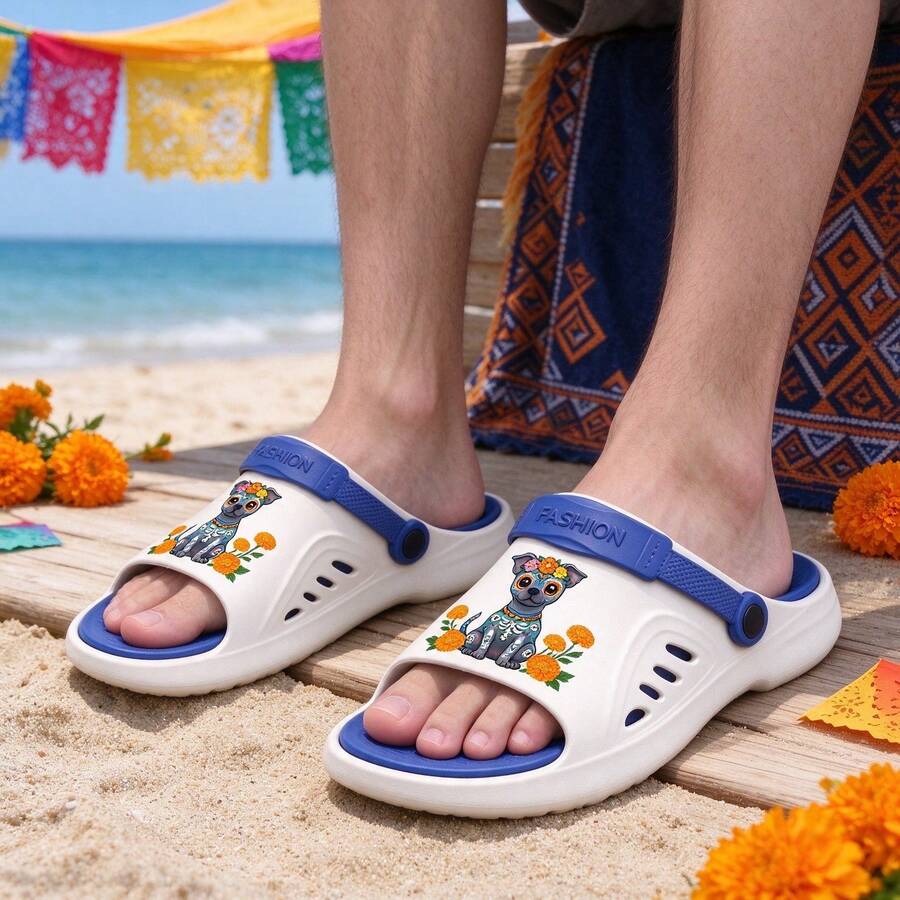 Men Slippers - Blue - View 1