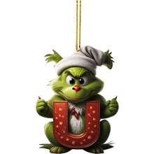 The Grinch The 1pc Acrylic Letter Ornament, Christmas Decoration, Christmas Tree Hanging Decor, Holiday Hanging Ornament - Cookie Monster - View 32