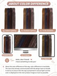 24 Inch Straight Laser Hair Extensions Heat Resistant Synthetic Fiber Shiny Hair Extensions With 4 BB Clips For Women Daily Wear Parties Dance Events And Music Festivals - Multicolor - View 8