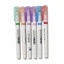 6pcs Different Curved Flower Outline Pens, Different Line Curve Shapes, Stationery For Note-Taking, Marking Colored Pencils - A - View 11