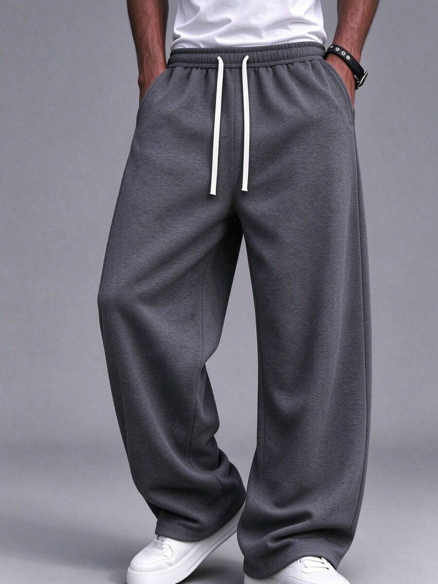 Men's Lightweight Casual Jogger Pants, Straight Leg Drawstring Sweatpants, Suitable For All Seasons, Perfect Gift For Husband/Boyfriend In Spring And Autumn
