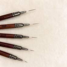 Durable Sandalwood Nail Striping Brush, Portable Line Drawing Pen For On-The-Go Nail Art Creation - Maroon - View 3