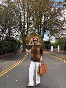 SUNSTORY Women's Autumn British Academy Style Long Sleeve Knit Cardigan, Suitable For Christmas Party, Commuting, Daily Wear, Street Style, Back To School - Multicolor - View 6