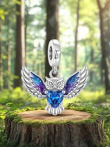 1pc Starry Sky Owl Bead Lucky Pendant For Bracelet Necklace DIY Jewelry Making Gift For Friends - Style 20 - View 8