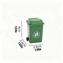 2pcs Exquisite Green Office Desktop Mini Trash Can Storage Basket Paper Clip Holder Storage Tube Office Essential (Note: This Product Is A Miniature Decorative Ornament) - A - View 11