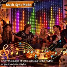 Christmas LED Pixel Curtain Lights, 400 LED APP Programmable Curtain Lights, DIY Graffiti Drawing & Text, Music Sync RGB Color Changing, 2x2m & 3x3m, Holiday Wedding New Year Wall Party Decoration - Multi-color light - View 10