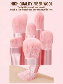 SEPROFE 6Pcs Eye Makeup Brush Set With Storage Case And Built-In Mirror, Portable Eyeshadow Brushes, Ultra Soft Bristles, Travel Eye Cosmetic Beauty Tools - Pink - View 3