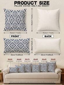 4pcs Modern Fashion Geometric Style Cushion Covers, Geometric Line Decorative Pillowcases, Hidden Zipper Closure, Machine Washable, Minimalist Fashion Line Pattern, Suitable For Home Decor, Sofa Living Room Bedroom Cushion Covers, Car Outdoor Cushion Covers Decoration, No Pillow Insert - Blue - View 4