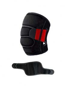 1set,Adjustable Sports Knee Sleeves With Side Stabilizers And Wrist Wraps Set, Breathable Neoprene Knee & Wrist Guards For Weightlifting Basketball Volleyball Workout Training For Men Women - Multicolor - View 7