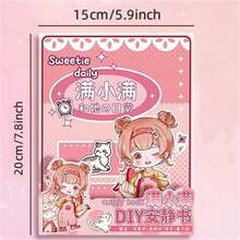 1pc One-Size-Fits-All Pink Paper Toy Book With Dolls For Daily Life, Diy Craft Material, No Cut, Diy Scrapbook - Pink - View 7