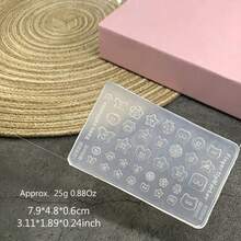 1Pc Kawaii 3D Nail Silicone Mold, Cute Button Bear Rabbit Flower Star Heart Design, Soft Reusable Clear Nail Art Carving Template, DIY Nail Charms Making Tool For Summer Sweet Y2K Nail Decorations - Multicolor - View 6