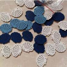 50pcs/Pack 3cm Starfish Shell Ocean Style Wooden Ring Creative DIY Wooden Decorative Pieces Handmade Sweater Decoration Buttons - Decoration (1 Pc) - View 13