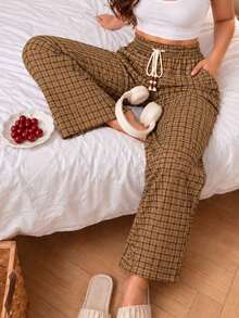 Women Sleep Bottoms - Coffee Brown - View 3