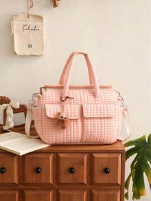 Floral Pattern Mommy Diaper Bag Quilted Diaper Changing Bag Newborn Diaper Bag Baby Bag Maternity Bag Hospital Bag - Multicolor - View 9