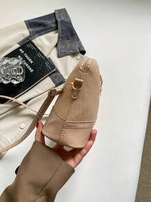 Premium Women's 2026 New Niche Textured Versatile Commuter One Shoulder Crossbody Bag Fashion Retro Handheld Shell Bag - Khaki - View 10
