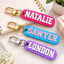 Custom Long Name Tag Keychain, Personalized Colorful Letter Key Chain, Modern Bag Charm, Customized Keychains, Customizable Christmas Gift For Friends - Multicolor - View 6