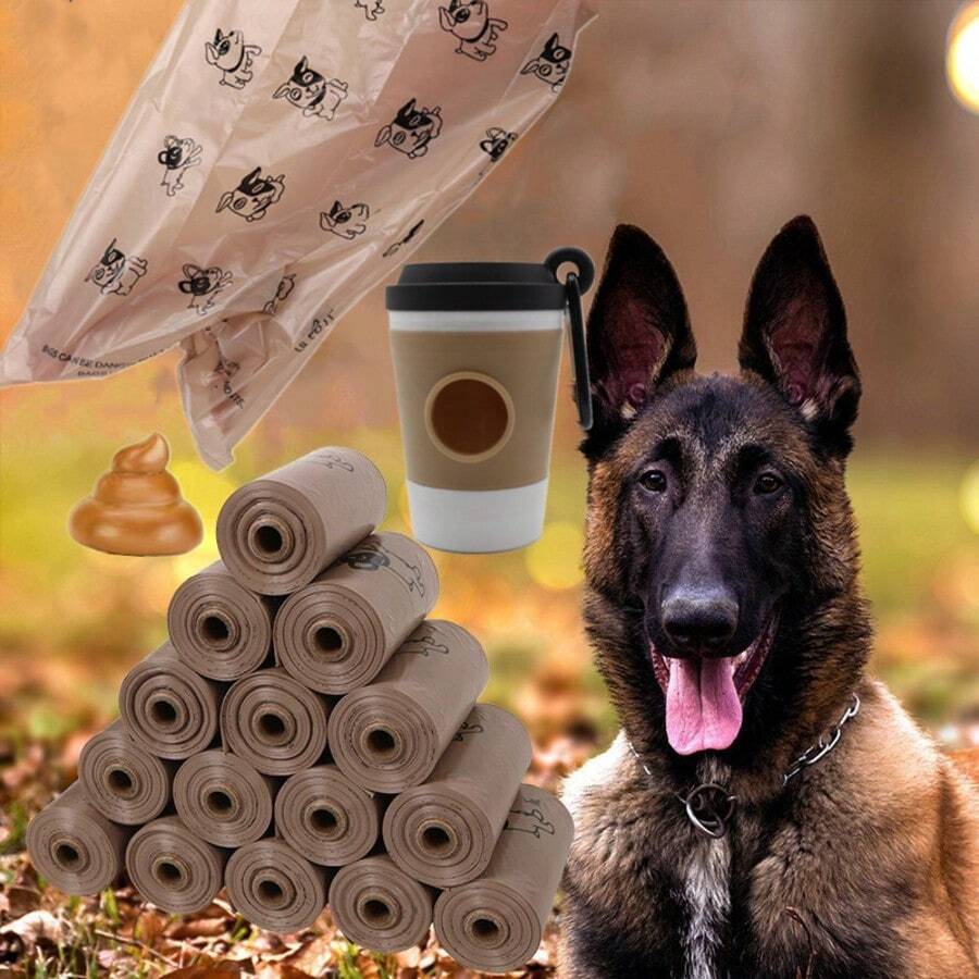 Coffee Cup Shaped Pet Waste Bag Dispenser Holder With Coffee Scented Poop Bags - Coffee Brown - View 1