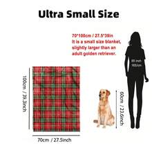 1pc Christmas Red & Green Tartan Plaid Digital Print Blanket, Vintage Classic Plaid Pattern, Soft Flannel Fabric, Skin-Friendly & Warm, Strong Holiday Atmosphere, Suitable For Sofa Throw, Home Nap, Christmas Home Decor - Multicolor - View 3