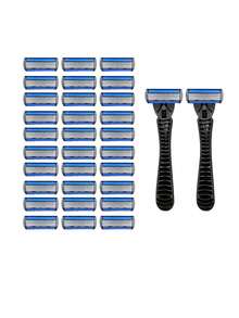 Men's Manual Razor Set With Replaceable Razor Blades, Reusable Handle, Sharp Stainless Steel Blades, Smooth Close Shave, For Men Facial Shaving, Wet Shaving Suitable - A - View 14