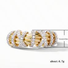 European And American Fashion Line Twisted Zirconia Inlaid Multi-Layer Wrapped Women's Closed Ring Niche Design - Gold - View 4