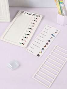 Self-Regulating Information Punch Card Memo, Student Checklist Planner Reminder Board, Daily To-Do List, Chore Chart With Detachable Planner Board, Portable Daily Task Record Board, Kitchen Essential, Room Home Decor - One Size - View 8