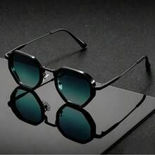 Men's Fashion Eyewear Suitable For Daily Use - Black Frame Double Green - View 9