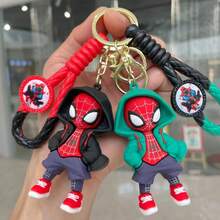 Hasbro Spider-Man Keychain, Cartoon Figure Boy Backpack Pendant, Car Key Chain, Claw Machine Small Gift - A - View 4