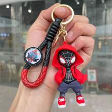 Hasbro Spider-Man Keychain, Cartoon Figure Boy Backpack Pendant, Car Key Chain, Claw Machine Small Gift - A - View 11