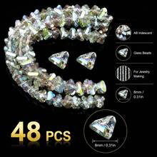 48pcs 8mm Triangle Crystal Glass Spacer Beads DIY Jewelry Making Accessories For Necklace Bracelet Pendant Loose Beads - Triangular Crystal - View 22