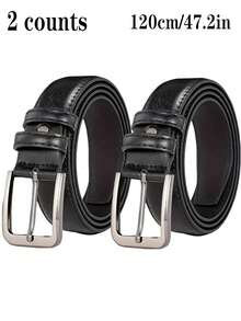 2pcs Men's Business Casual Vintage Button Simple Multi-Functional Belts, Perfect Gift - A - View 6