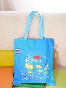 Care Bears 12 Zodiac Signs Canvas Tote Bag, Large Capacity Shoulder Bag, Printed Reusable Shopping Bag, Casual Handbag, Daily Gift - Multicolor - View 16