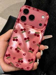Cute Cherry Heart Glitter Irregular Water Ripples Christmas Phone Case Compatible With IPhone 18 Pro Max 18 Pro 17 Pro Max 17 Pro 17 16 Pro Max 16 Pro 16 15 Pro Max 15 Pro 15 14 Pro Max 14 Pro 14 13 Pro Max 13 Pro 13 12 11 Creative Pattern Shiny Holiday Gift Soft Back Cover - Burgundy Cherry - View 5