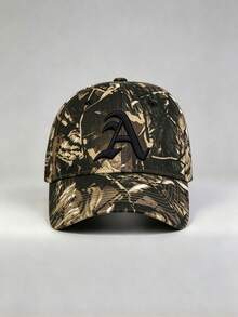 1pc Men Camo Hats Letter A Embroidery Baseball Cap Adjustable Design Perfect For Travel Parties Everyday Wear Outdoor Activities And Sun Protection. - Camouflage - View 13