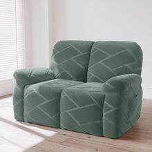 1 bộ bọc ghế sofa bằng nỉ polar co giãn họa tiết jacquard kẻ sọc, bảo vệ sofa dùng cho mọi mùa cho phòng khách và phòng ngủ, có sẵn cho ghế 1/2/3 chỗ - màu xanh lá - Xem 11