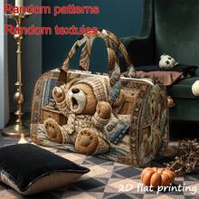 1 Buah Tas Tote Wanita Motif Beruang Teddy - Dapat Dicuci dengan Mesin, Cocok untuk Bepergian - Desain Cetak 2D (Tidak Bertekstur), Dapat Digunakan sebagai Hadiah Halloween, Thanksgiving, Natal - MultiWarna - View 11