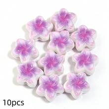 10pcs 16mm Plumeria Acrylic Beads, With Different Gradient Designs, Durable And Fade-Resistant, Perfect For Making DIY Earrings And Jewelry Crafts - Plumeria Shape - View 13